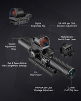 PINTY Nova 4-in-1 3-9x32 Rifle Scope Combo