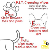 P.E.T. Paws Ears & Tails Cleanser Wipes 80 Count - Pet Protection
