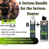 Zone Realtree Hunter's Pack Insect Repellent Spray, 1oz Case + Refill