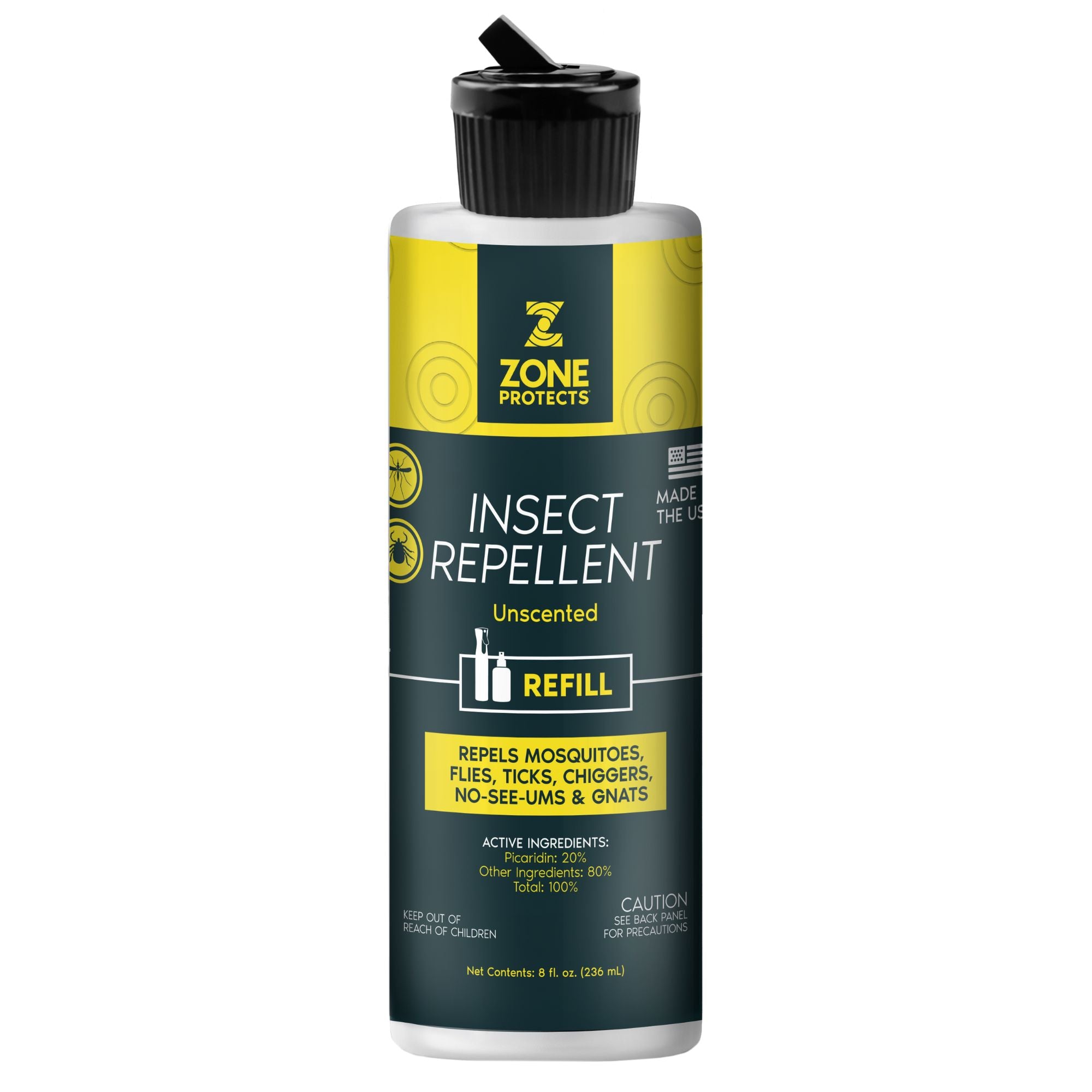 Zone Protects Picaridin Insect Repellent Refill - 8oz DEET-Free, 12-Hour Protection
