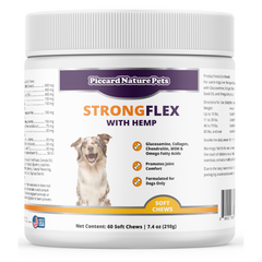 PiccardNaturePets StrongFlex with Hemp Joint Support for Dogs 60Chews + FREE Bandana!