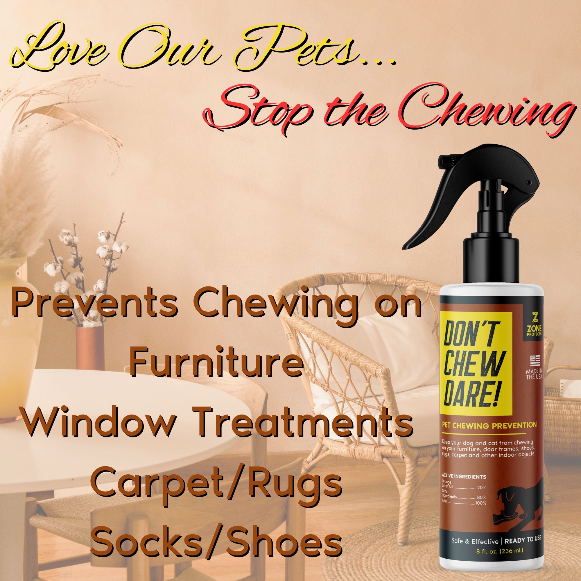 Don't Chew Dare! Pet Chewing Prevention, 8oz Trigger Spray, Twin Pack