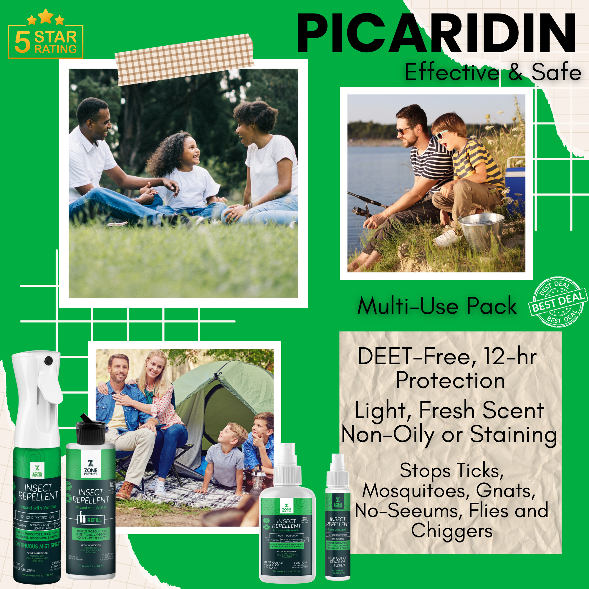 Scented Insect Repellent Multi-Use Pack