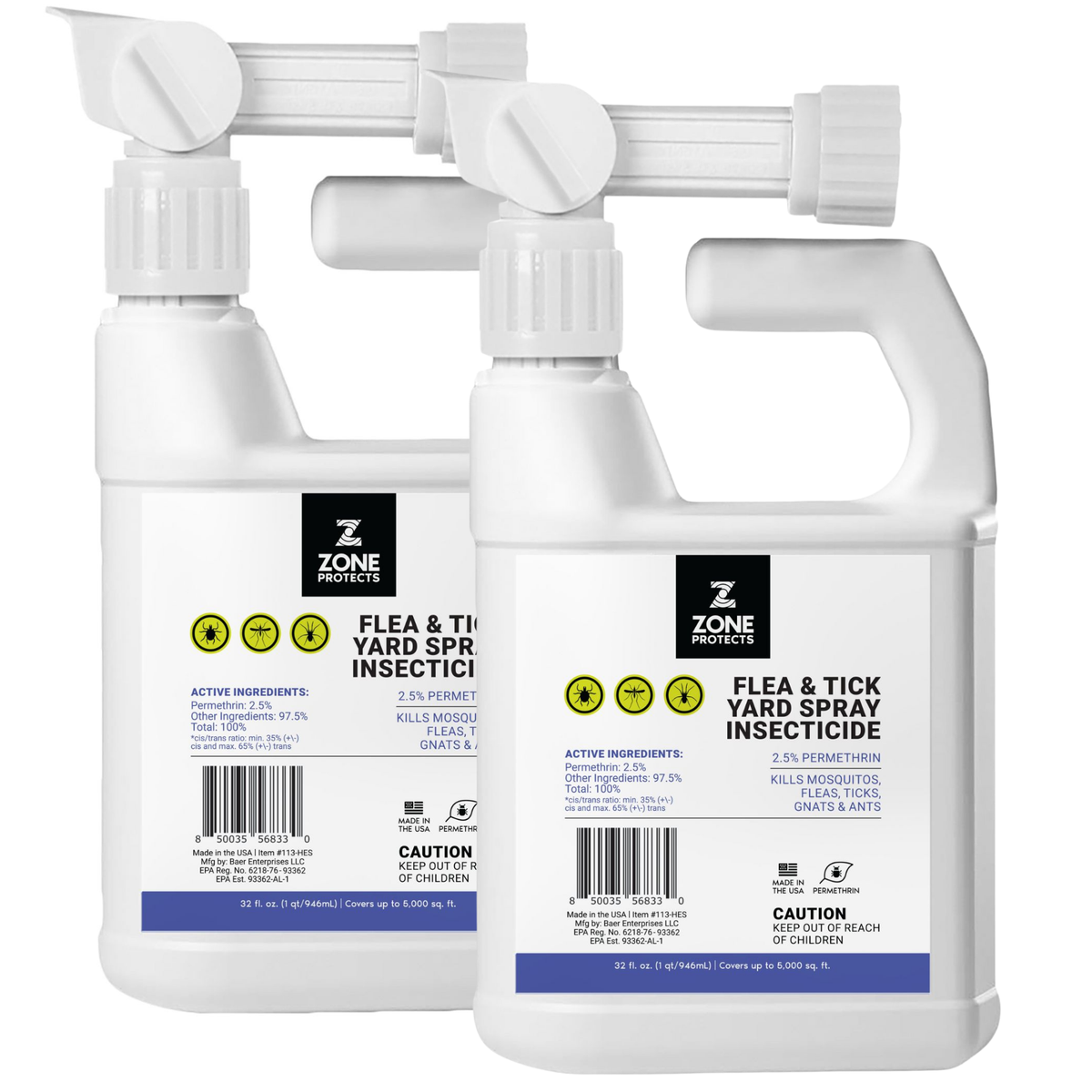 Flea and Tick Yard Spray Insecticide Hose End Sprayer Twin Pack