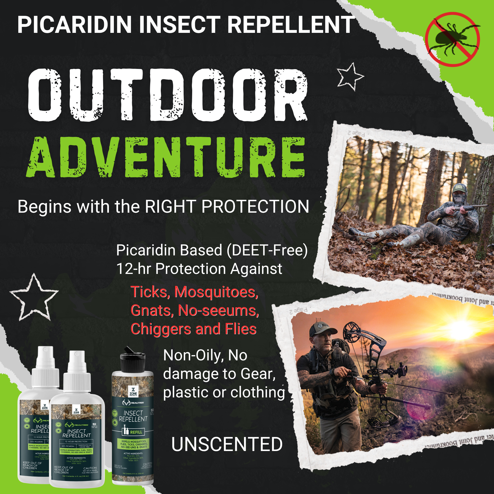 Insect Repellent Zone Realtree Twin Pack 4oz + Refill