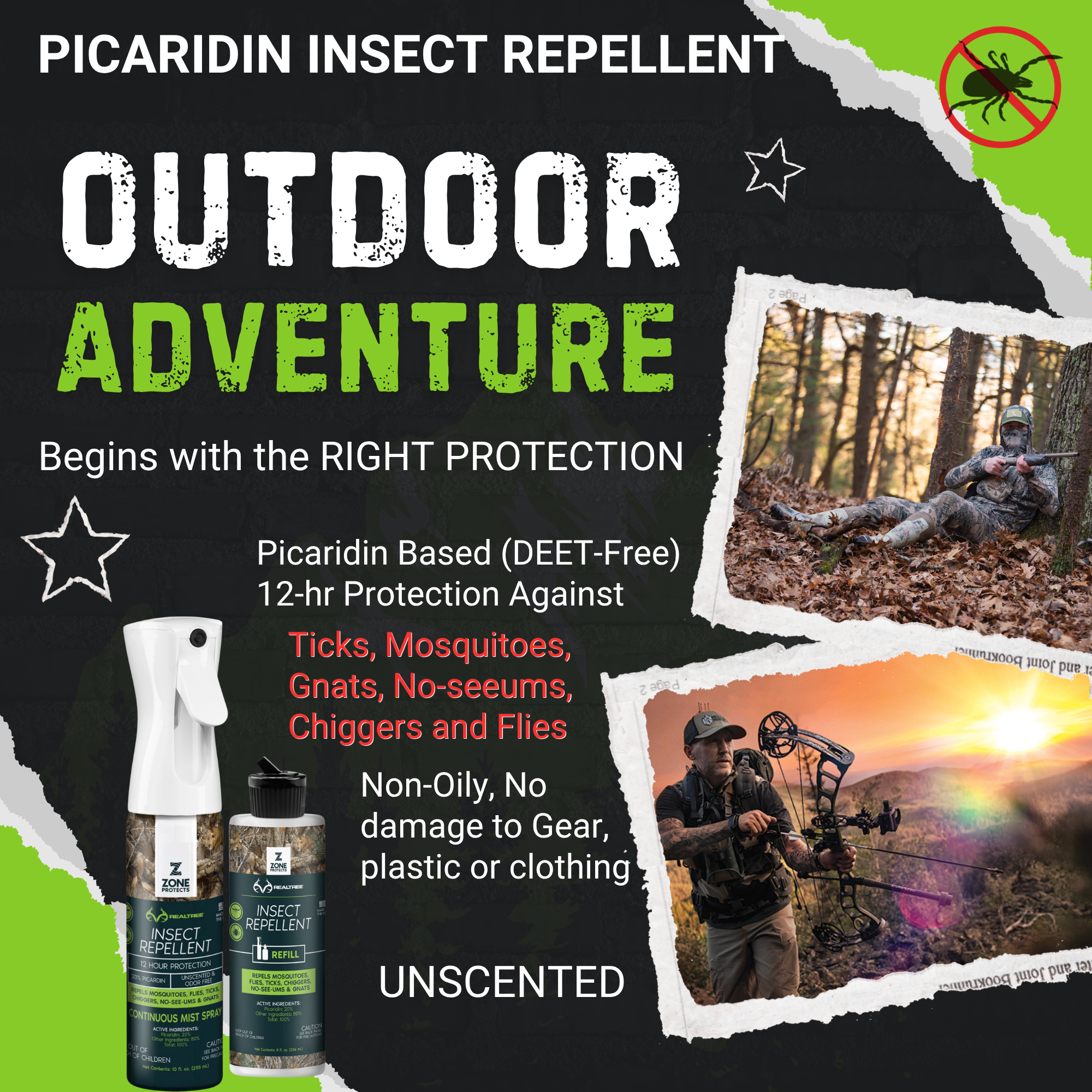Insect Repellent Zone Realtree 10oz Mistosol + Refill