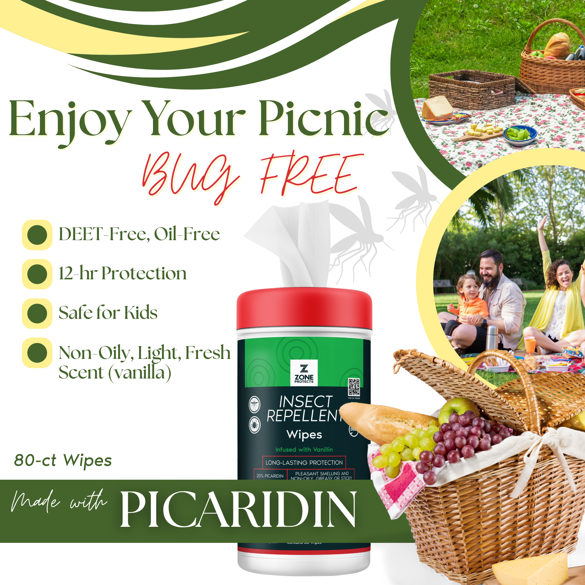 Scented Insect Repellent Wipes