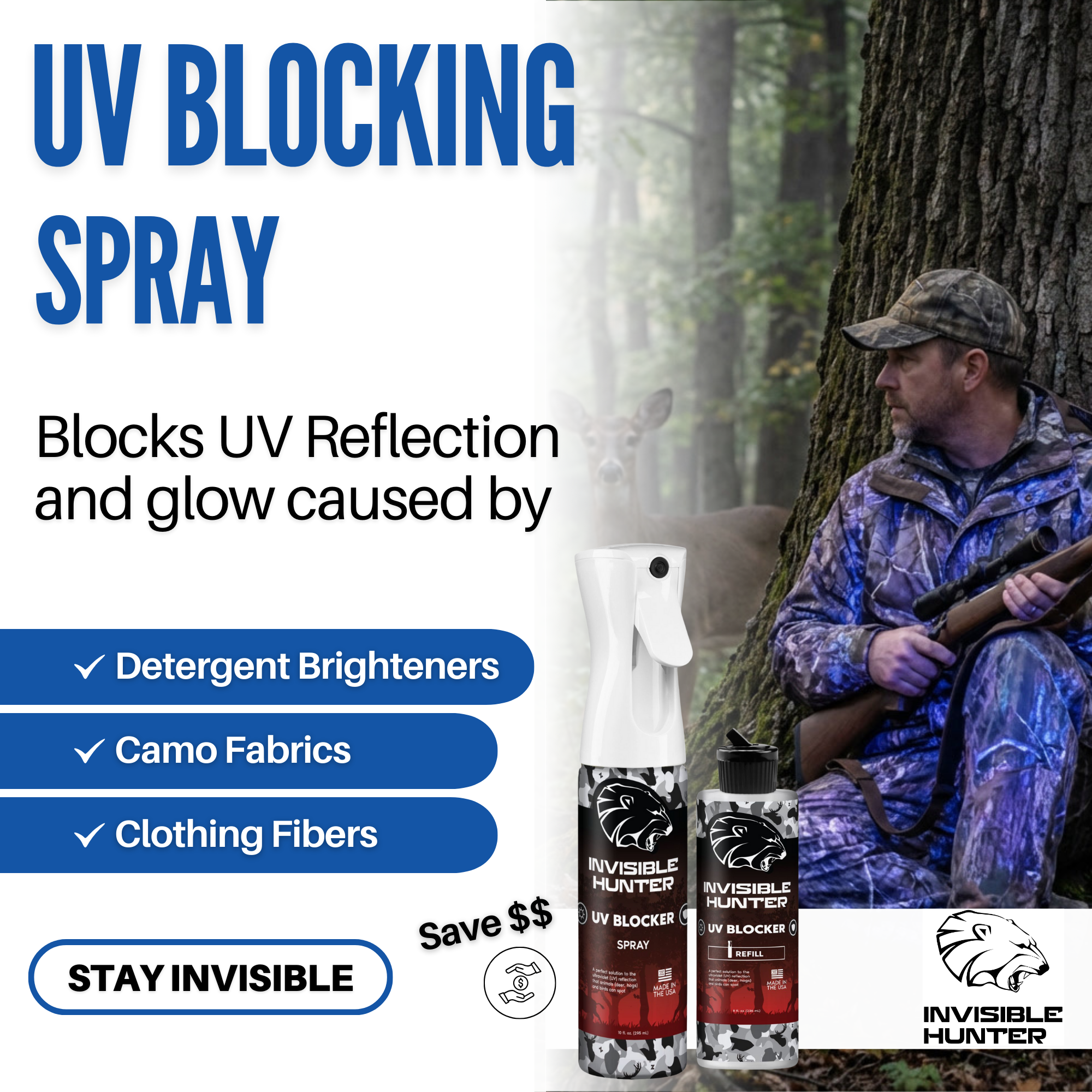 Invisible Hunter UV Blocker Spray + Refill