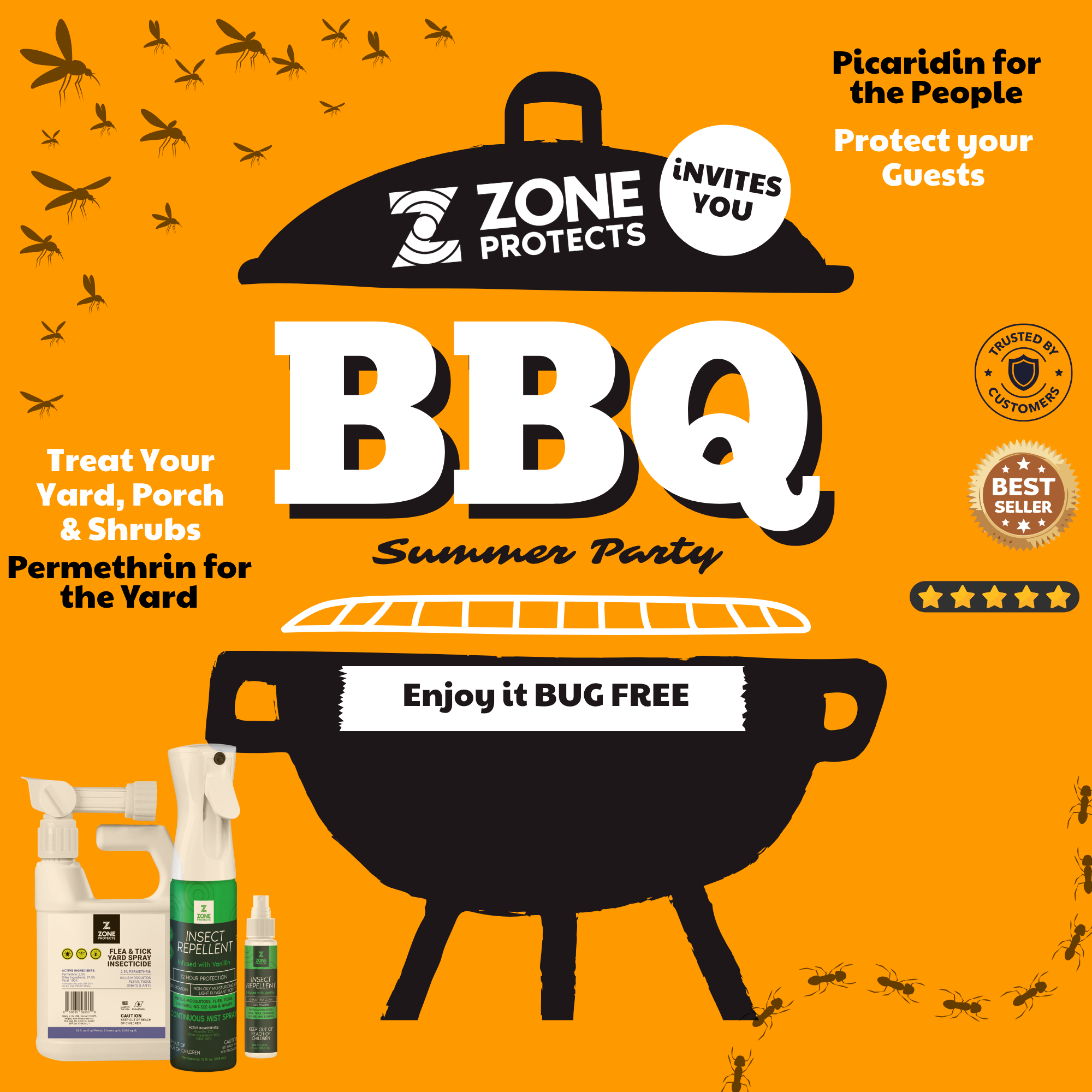 BBQ Bundle; Yard Spray plus Personal Insect Repellents