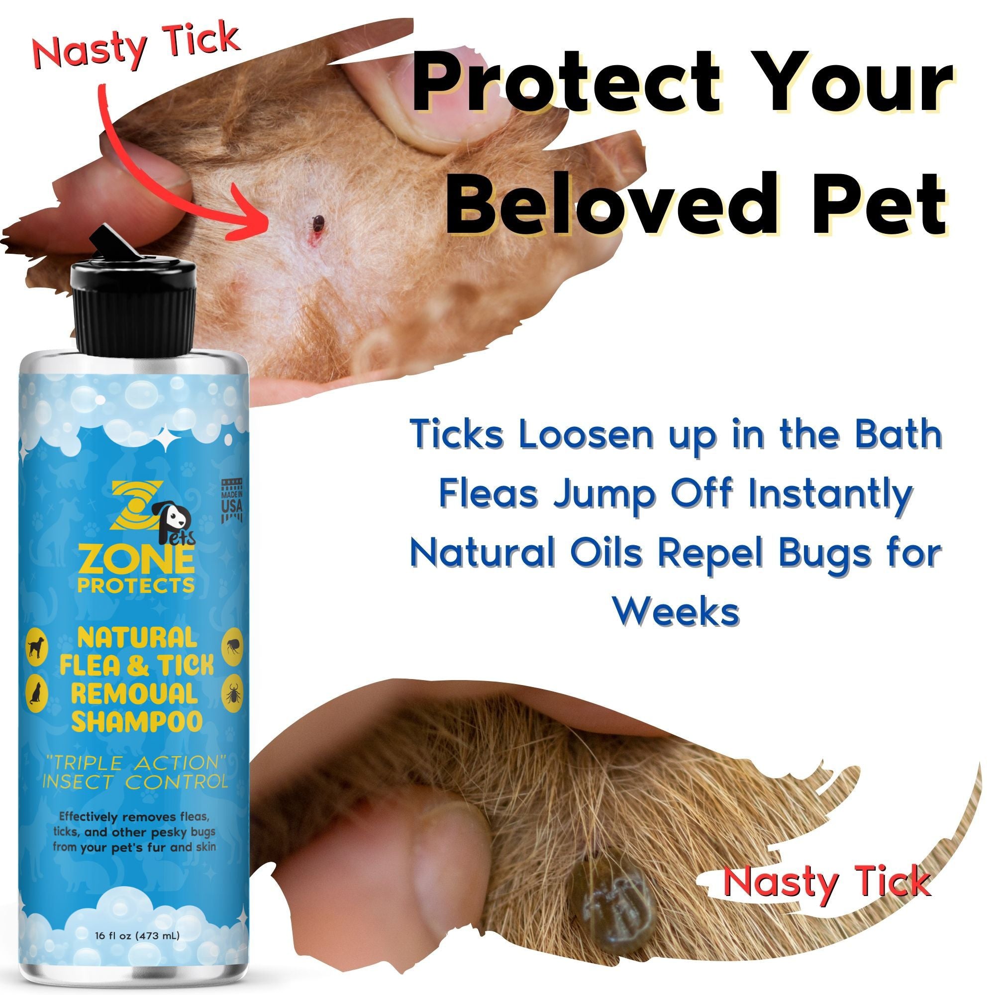 Natural Flea & Tick Removal Shampoo - Citrus Scented