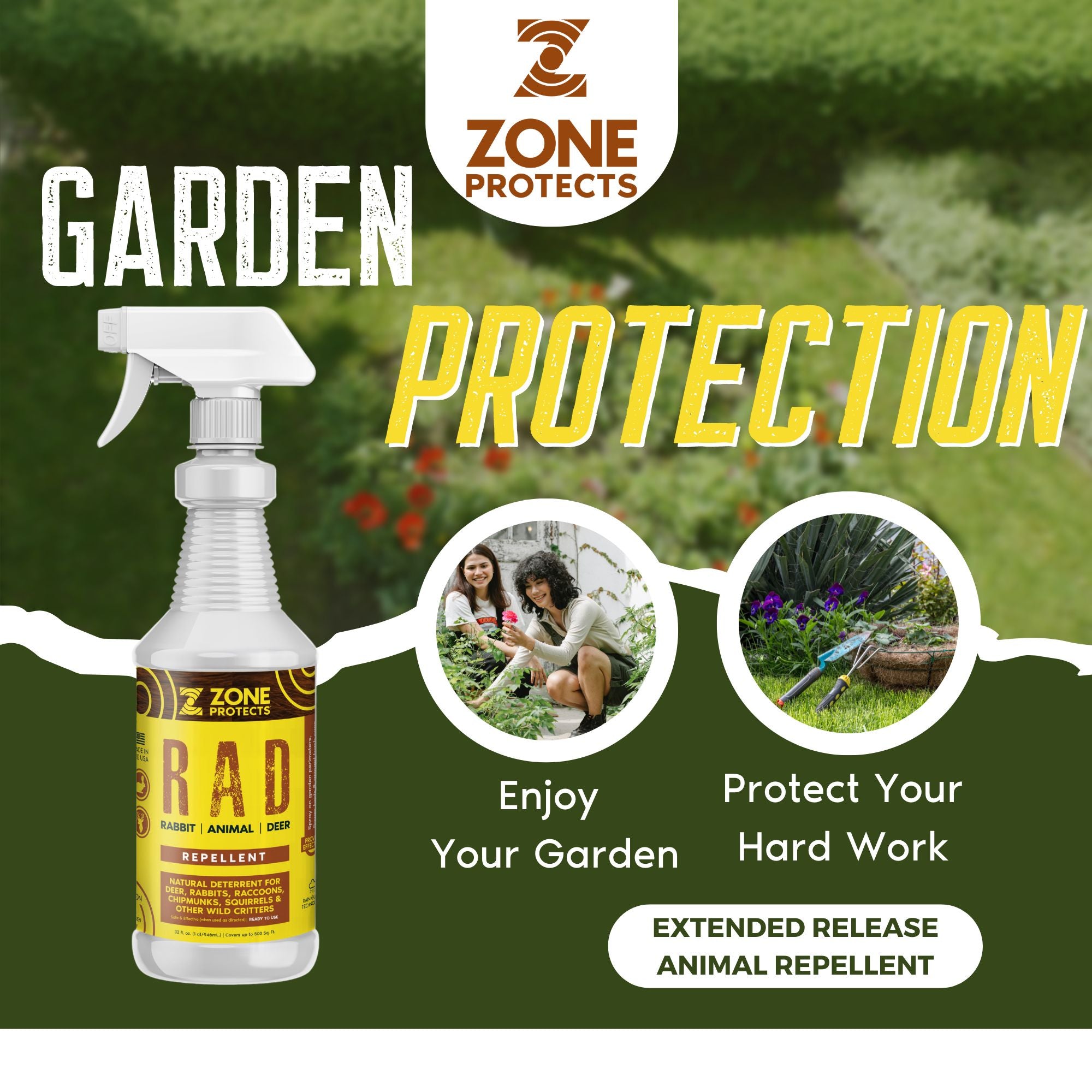 rabbit spray for garden R.A.D.; Rabbit Animal Deer Repellent 32oz Spray