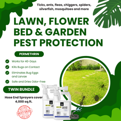 Flea and Tick Yard Spray Insecticide Hose End Sprayer Twin Pack