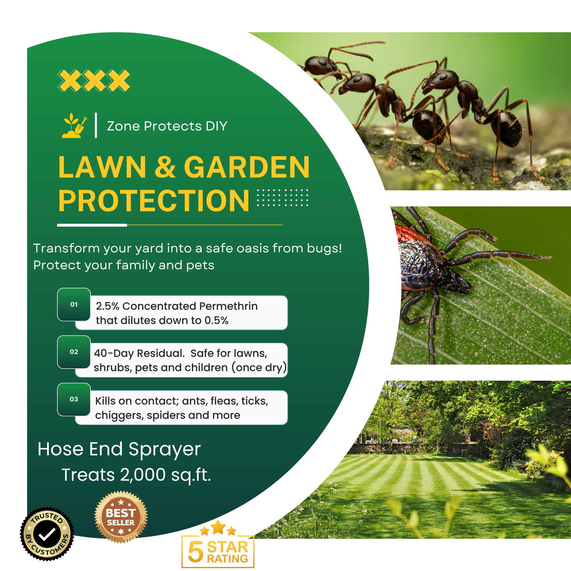 spray to kill ticks in garden Flea and Tick Yard Spray Insecticide Hose End Sprayer