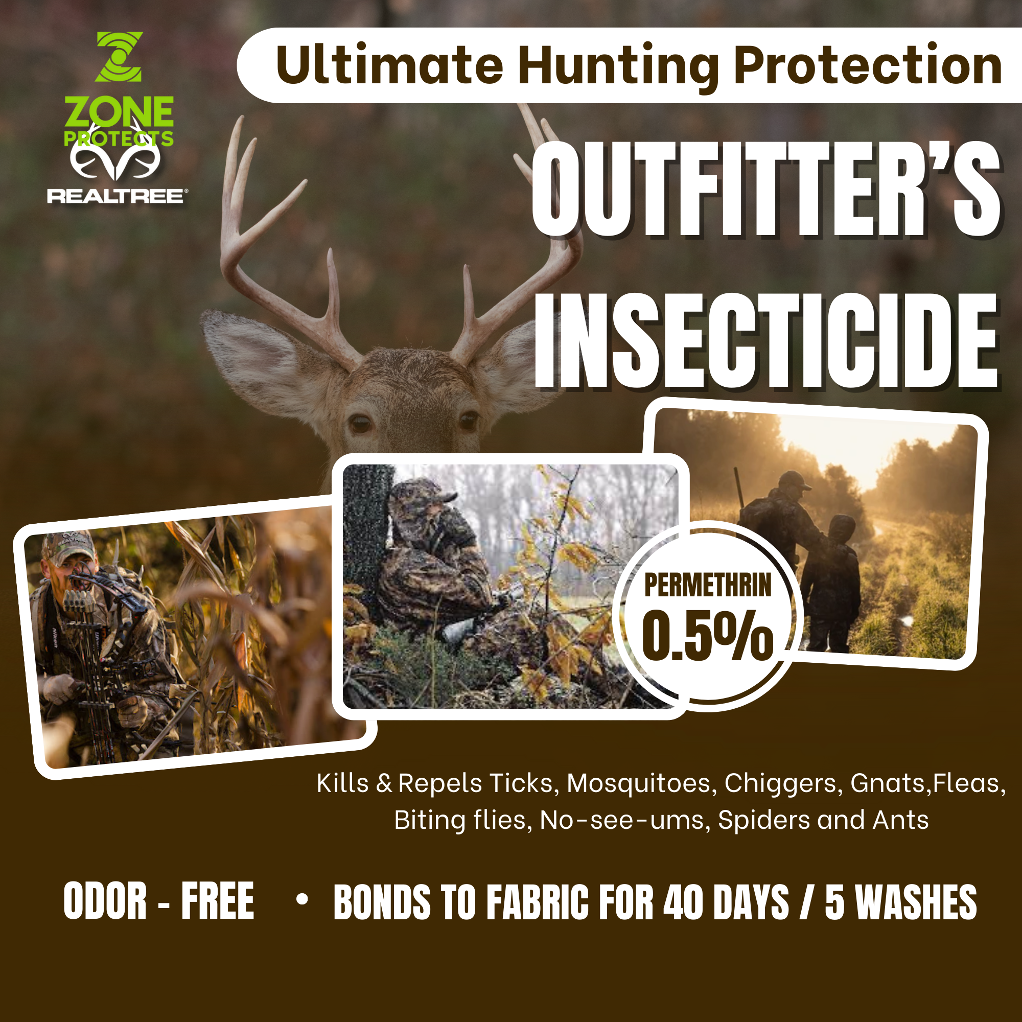Zone Realtree Outfitters Permethrin 1oz Hunter's Pack of 8 plus Refill