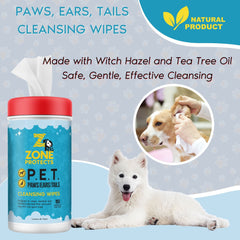 P.E.T. Paws Ears & Tails Cleanser Wipes 80 Count - Pet Protection