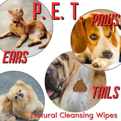 P.E.T. Paws Ears & Tails Cleanser Wipes 80 Count - Pet Protection