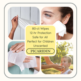 Unscented Picaridin Wipes, 80-ct