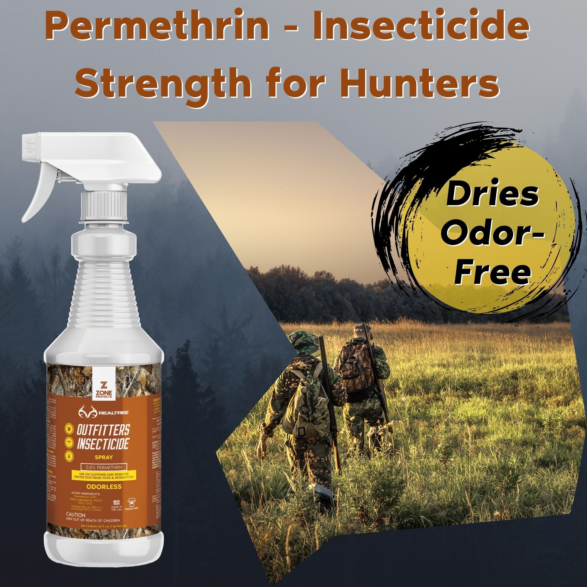 Realtree Outfitter's Permethrin Bundle, 32oz Spray + 32oz Refill