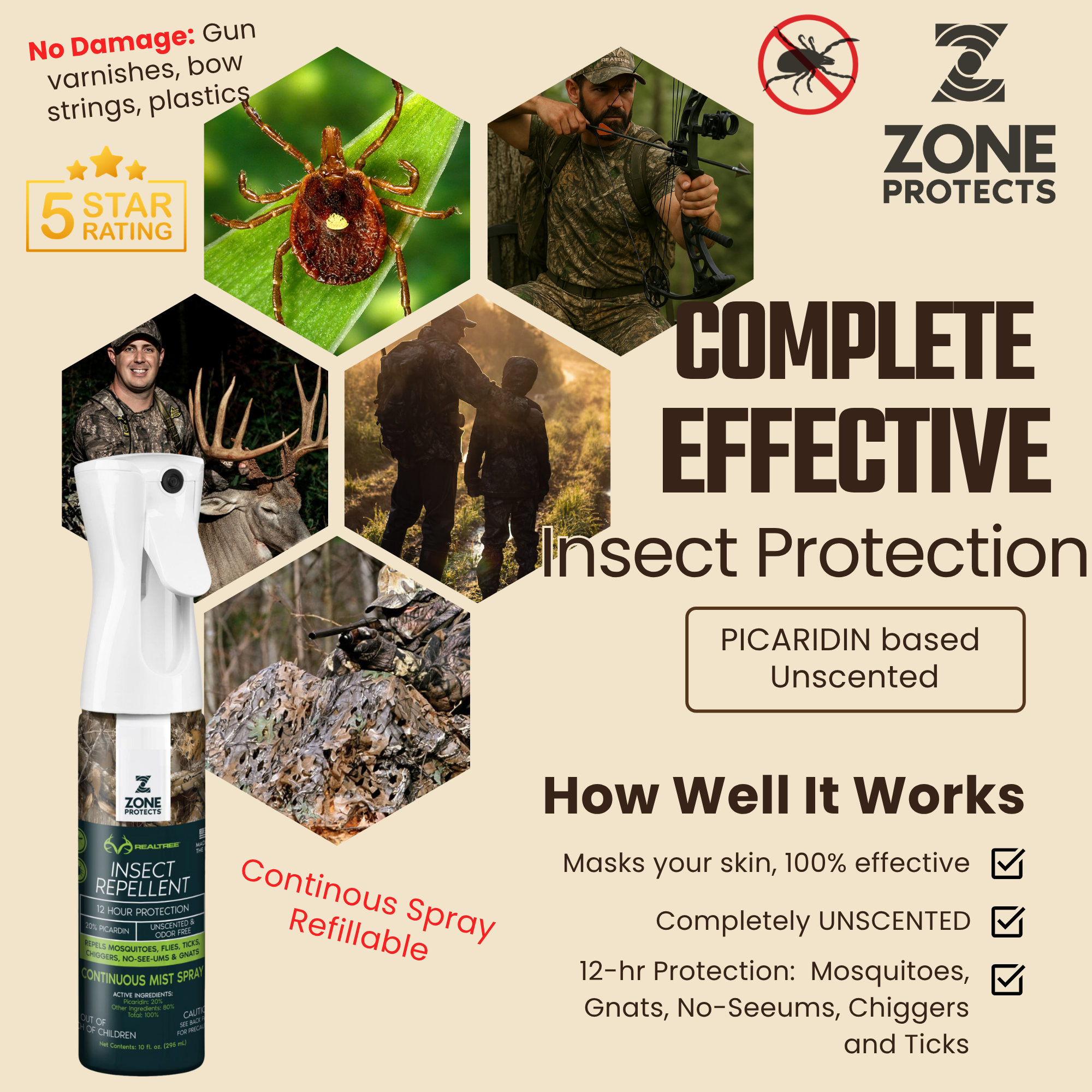 Zone Realtree Picaridin Insect Repellent 10oz Mistosol Spray