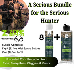 Zone Realtree Hunter's Pack Insect Repellent Spray, 1oz Case + Refill