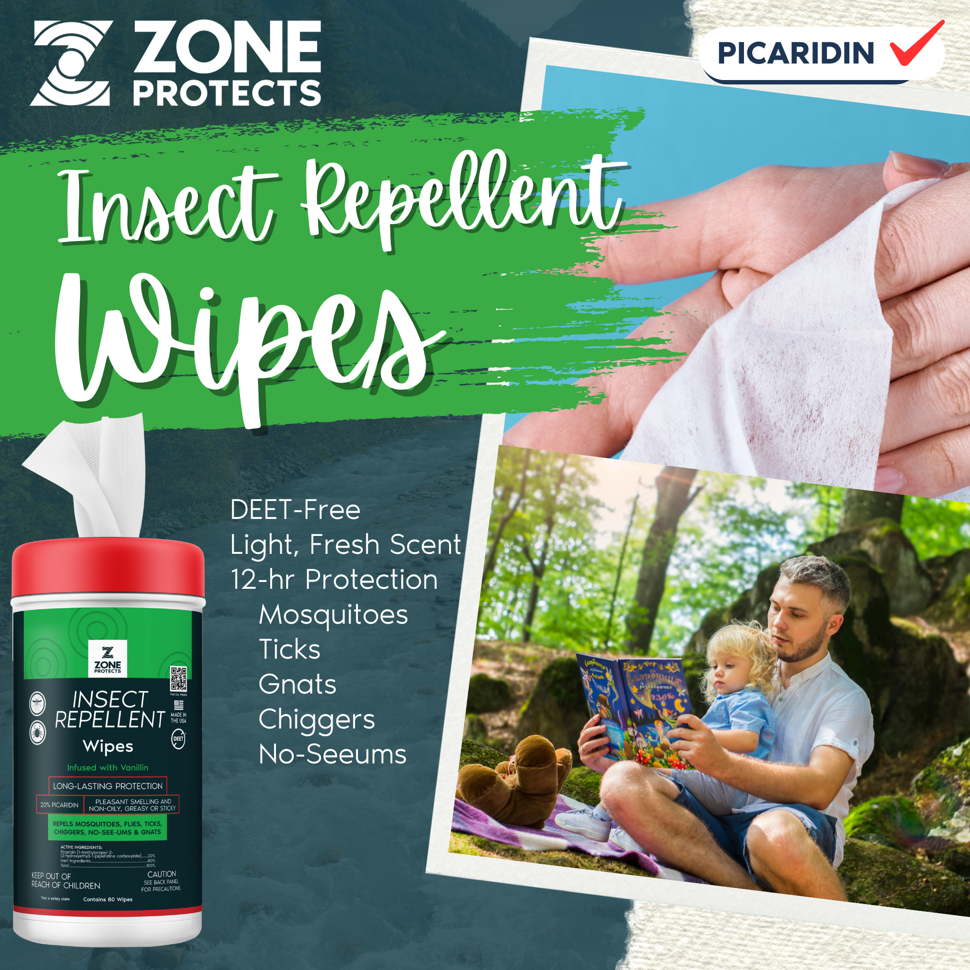 Scented Insect Repellent Wipes