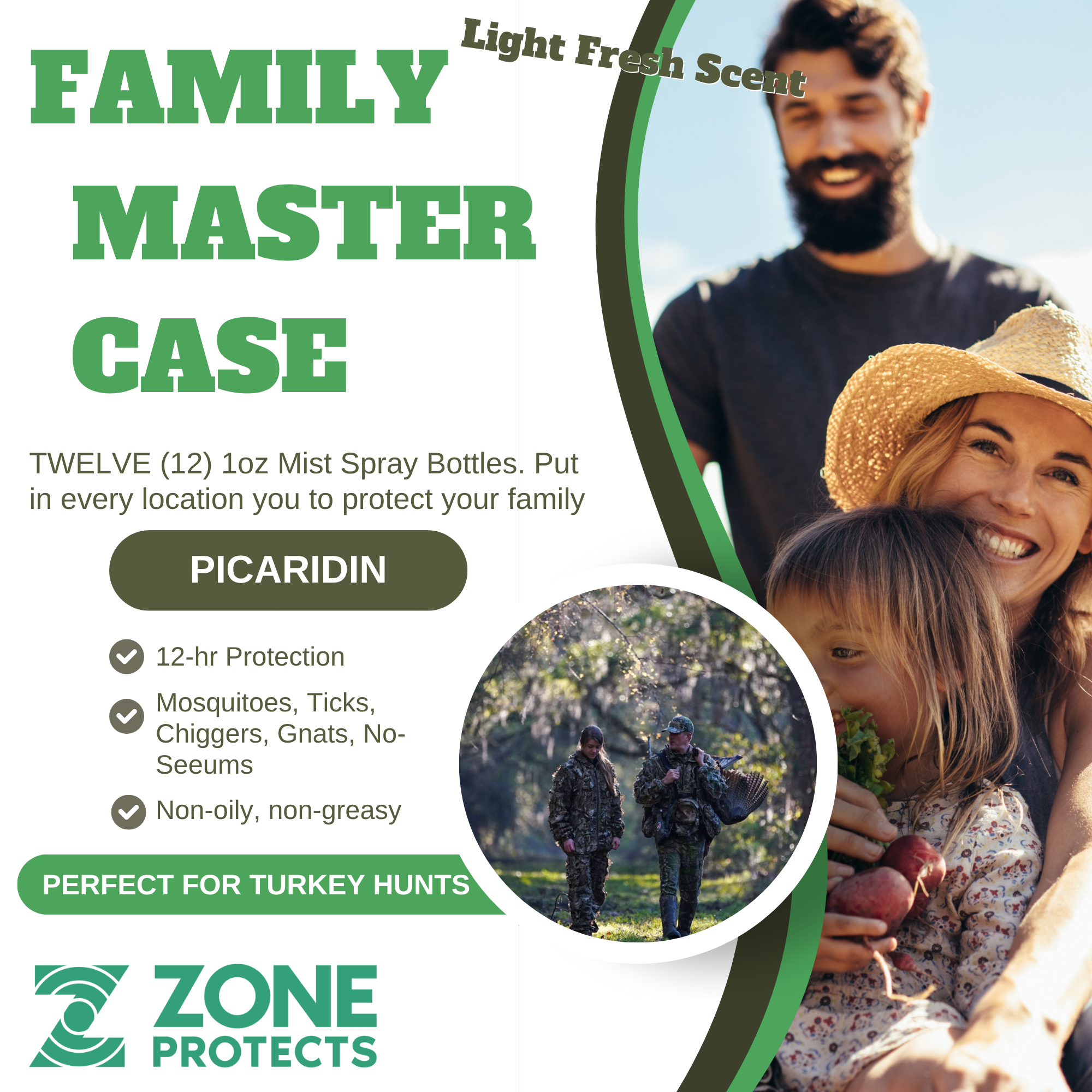 Scented Insect Repellent Spray, Family Pack 1oz Case + Refill Bundle