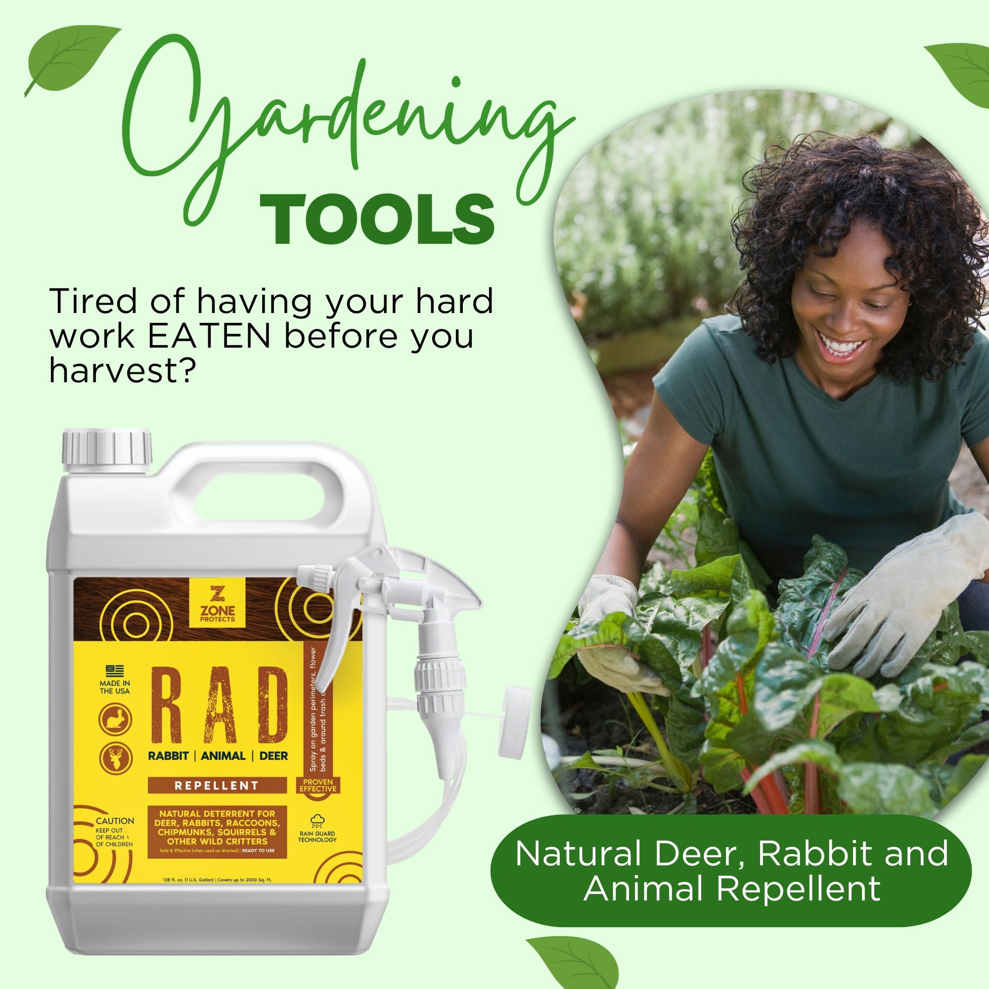 R.A.D.; Rabbit, Animal, Deer Repellent Gallon Trigger Sprayer