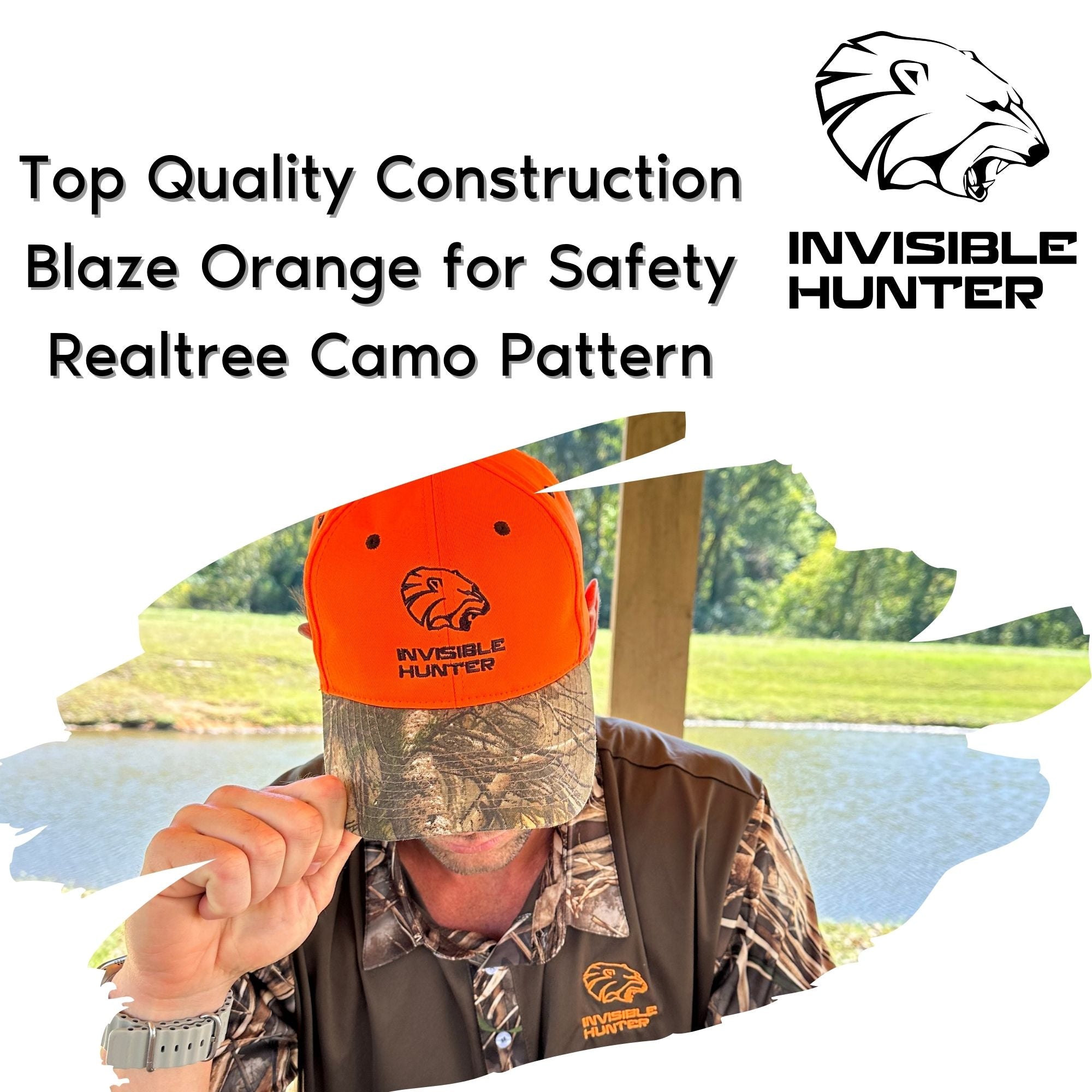 Invisible Hunter Realtree Blaze Orange 100% Fabric Hat