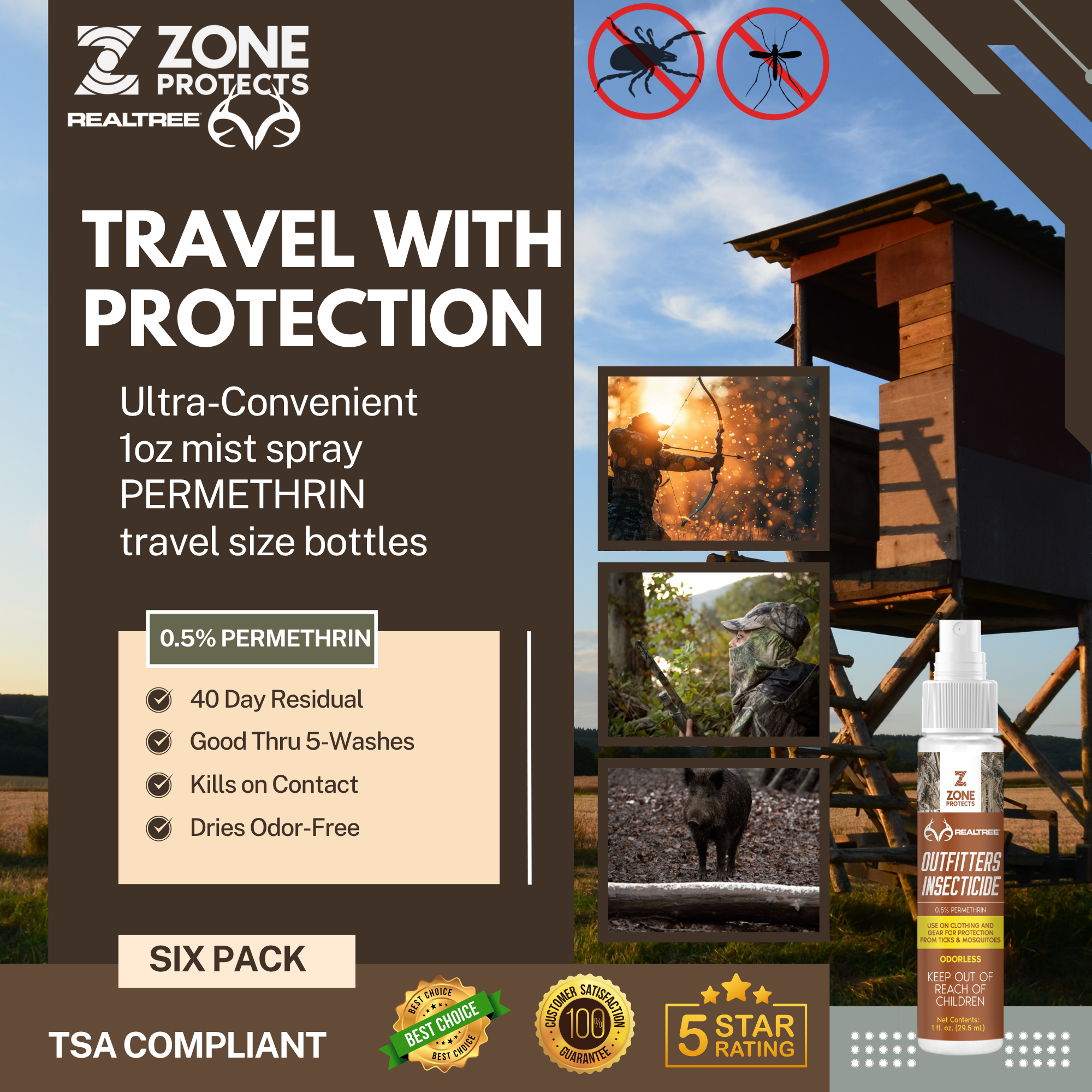 Zone Realtree Outfitters 1oz Travel Pack (Six Pack)