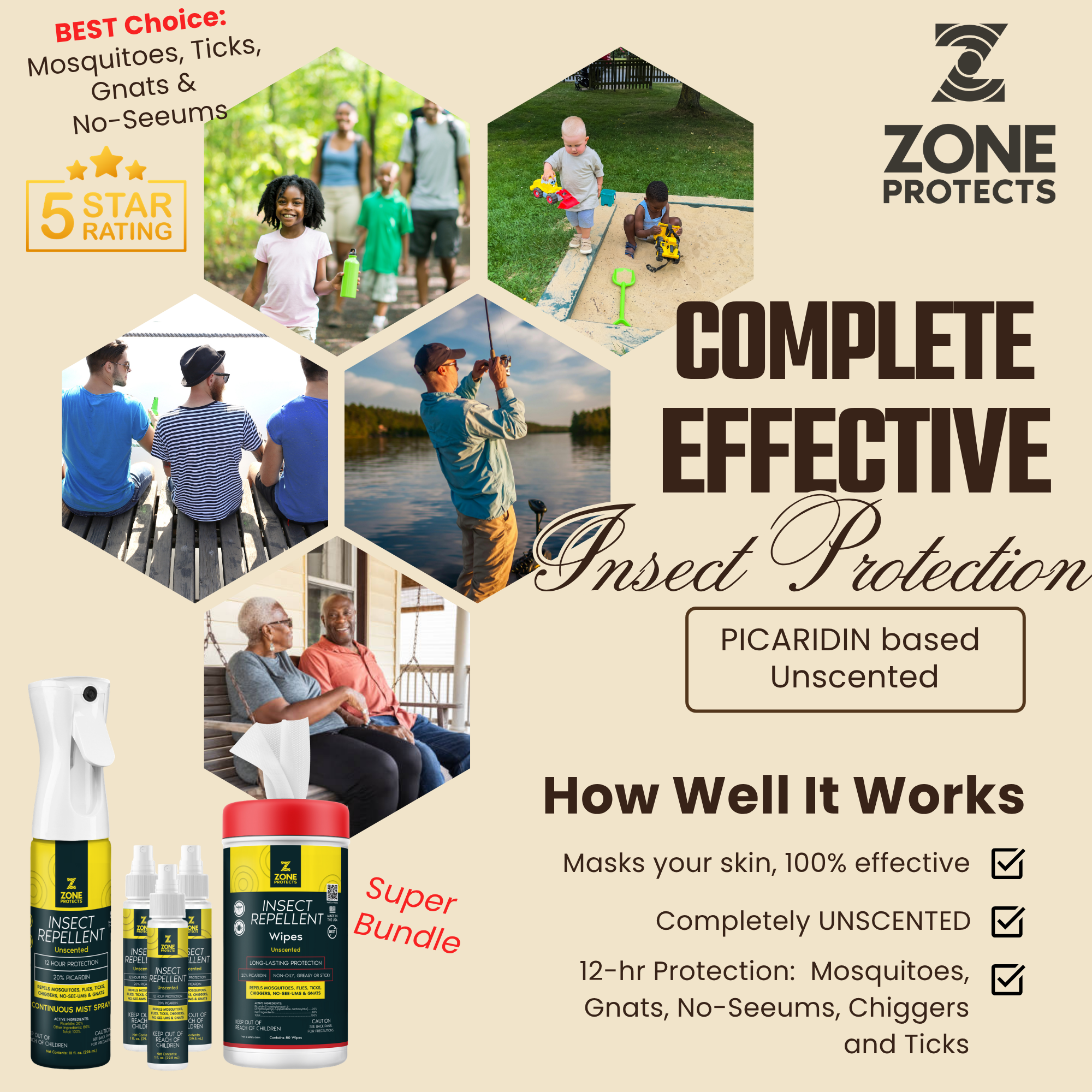 Picaridin Rash Unscented Picaridin Super Bundle Insect Repellent – Zone Protects