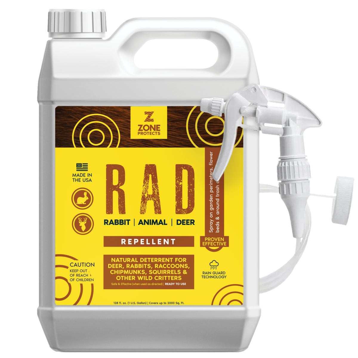 R.A.D.; Rabbit, Animal, Deer Repellent Gallon Trigger Sprayer