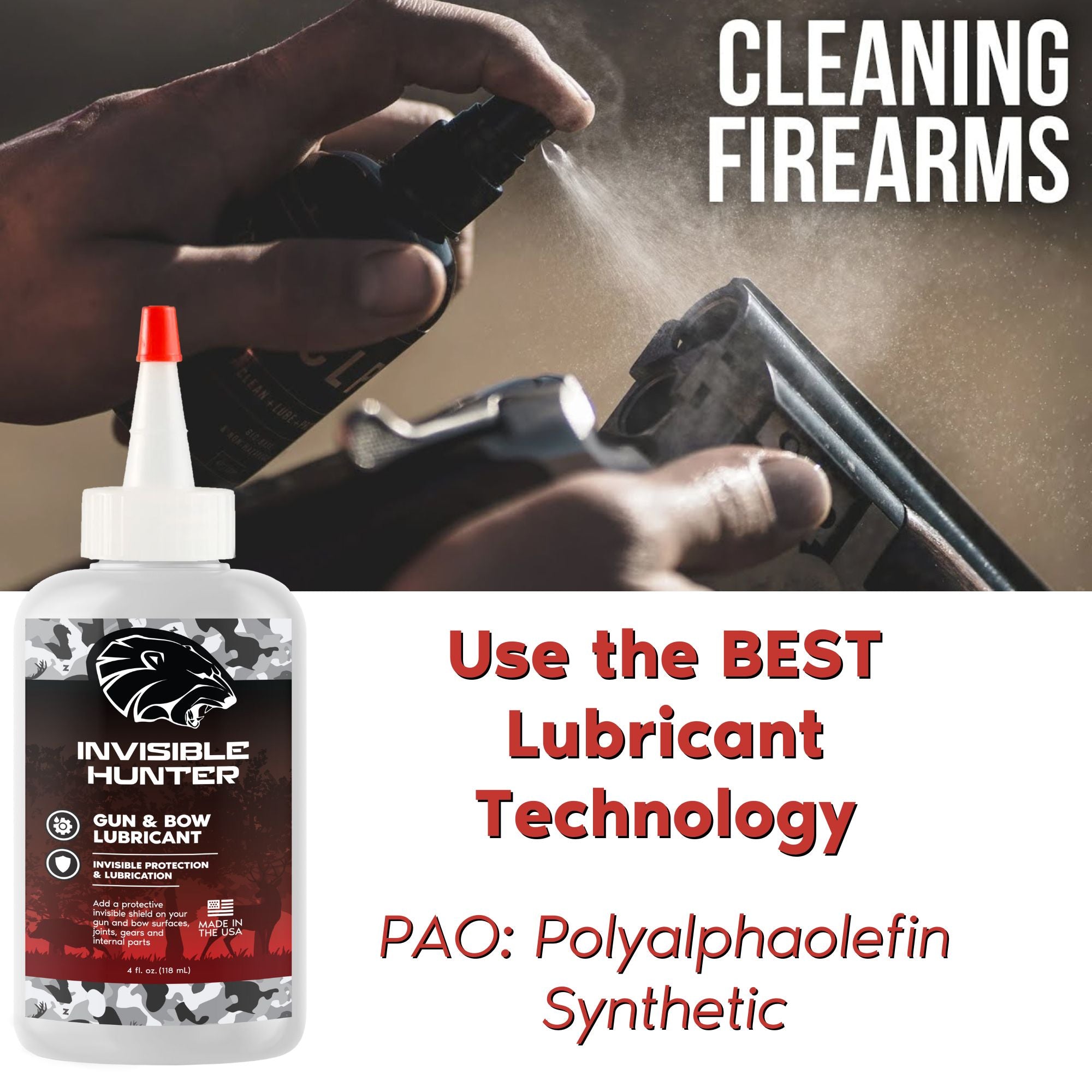 Invisible Hunter Gun & Bow Lubricant 4oz Twist Top Zone Protects Invisible Hunter Gun & Bow Lubricant 4oz Twist Top Zone Protects