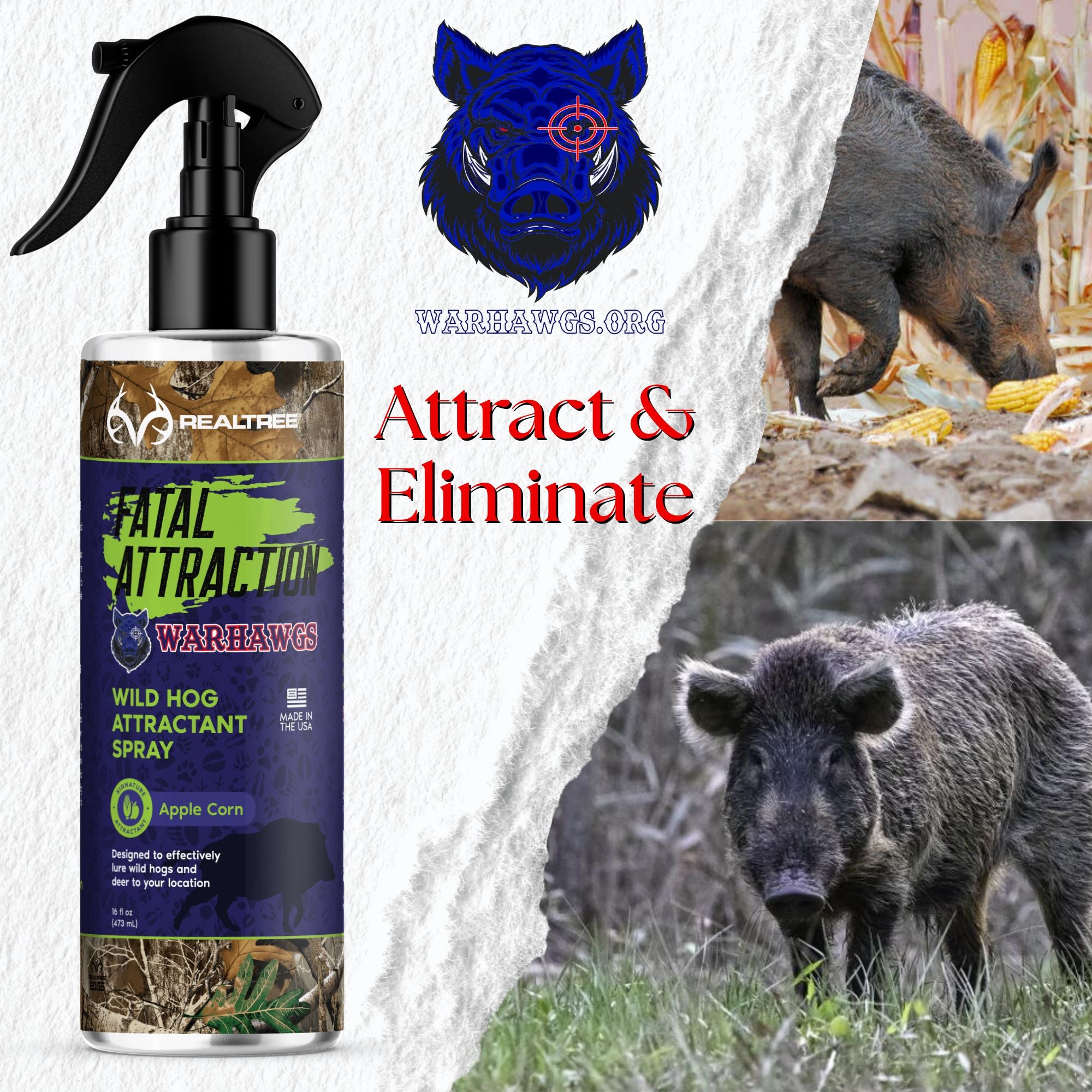 Realtree Fatal Attraction Warhawg Wild Hog Attractant – Apple Corn 8oz