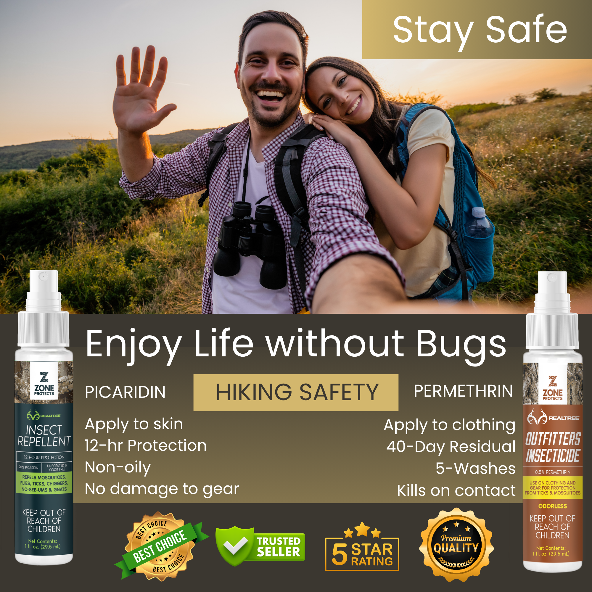 Zone Realtree Woodsman's Pack; 4 Picaridin + 4 Permethrin