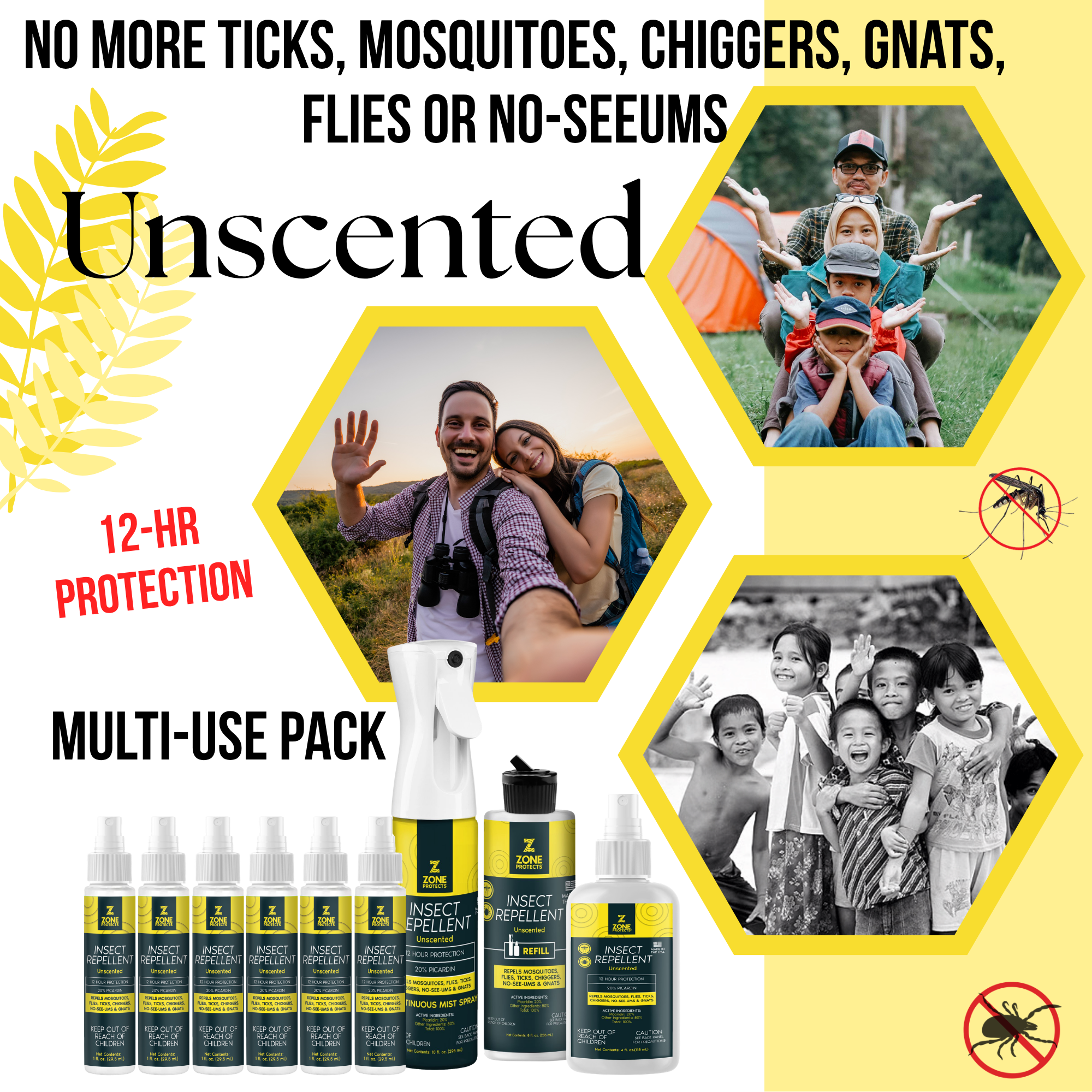 Unscented Insect Repellents Multi-Use Pack
