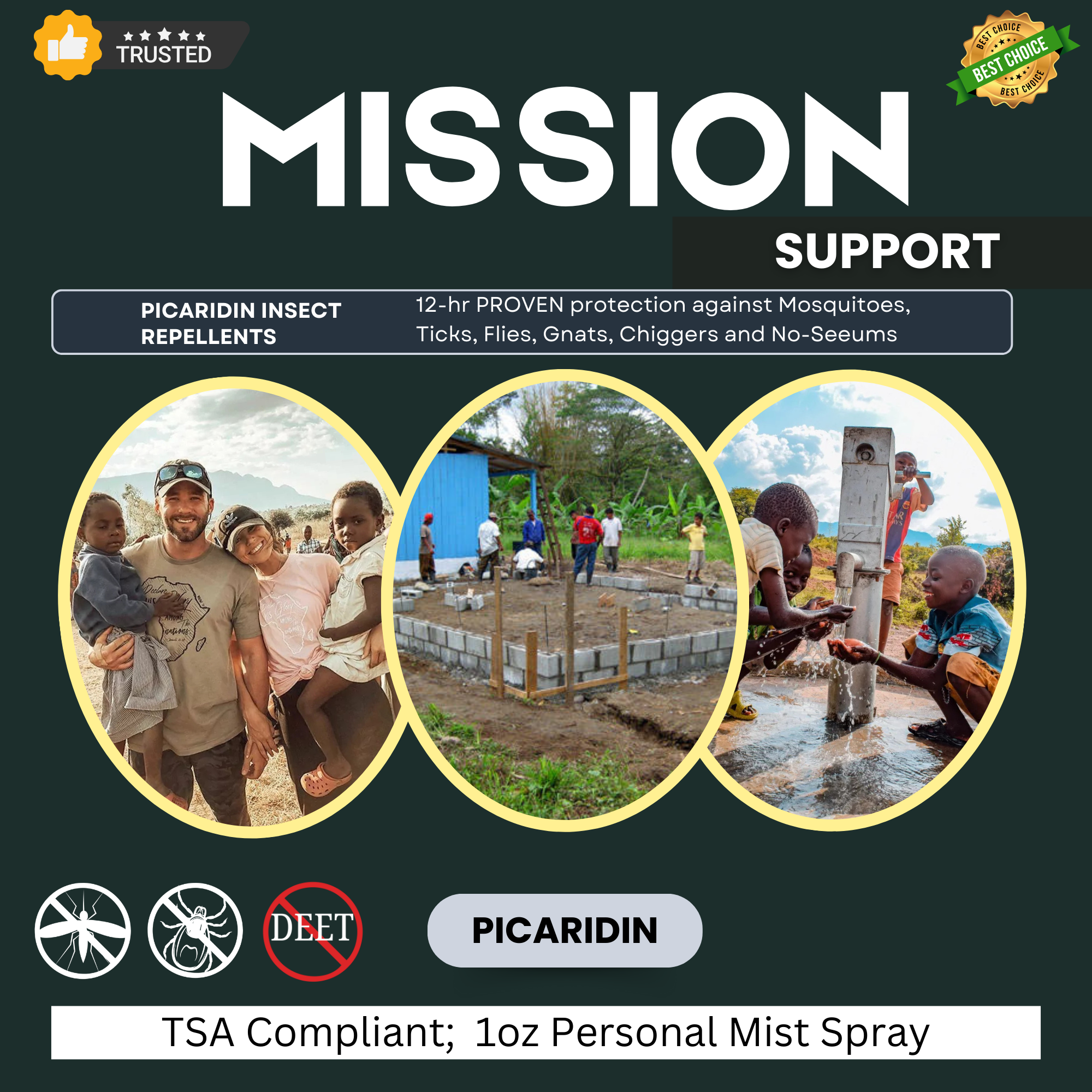 Unscented Insect Repellent Spray, 1oz Family Pack + Refill Bundle