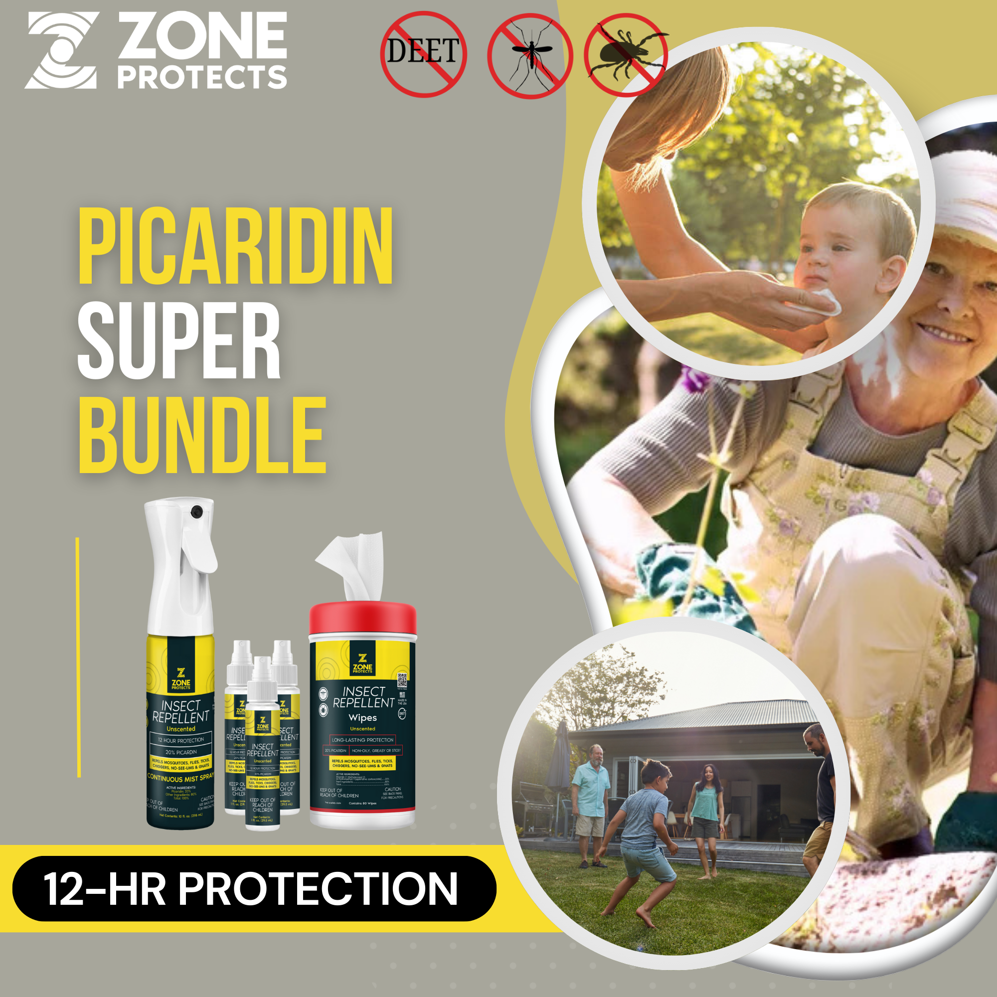 Picaridin Rash Unscented Picaridin Super Bundle Insect Repellent – Zone Protects