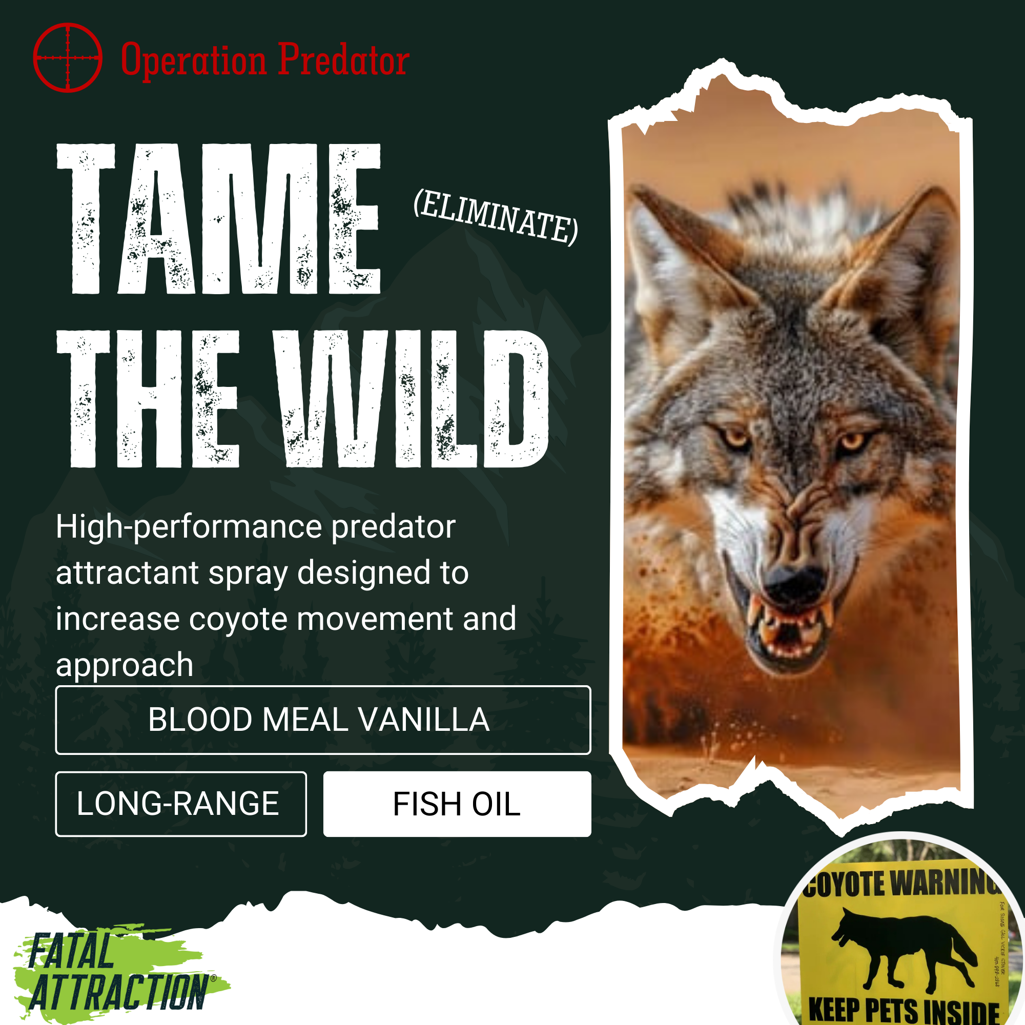 Predator Pest Bundle; Attract Hogs, Coyotes; Repel Bugs